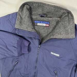 Vintage Club Room C/R Sport Fleece Lined Windbreaker Jacket Mens L Gorpcore Snow